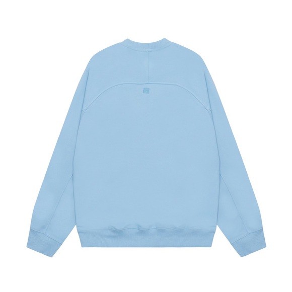 Ami Pale Blue Crewneck Sweatshirt with Heart 'A' Emblem - Picture 6 of 7